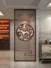 Nueva mampara de estilo chino, celosía de madera maciza, patrón floral hueco, pintura sobre gasa, sala de estar, entrada, frente a la puerta, pasillo, pantalla de asiento para bloquear