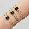 Pulsera de Cadena Doble Capa con Hojas Completamente de Circonita Estilo Europeo y Americano de Lujo Ligero, Acero Inoxidable Chapado en Oro Real de 18K, Joyería Minimalista de Nicho