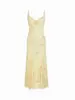 Vestido longo de alça floral estilo europeu e americano, slim fit, estampa floral, elegante e moderno, sem mangas, Amazon