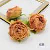 Flores de Rosa con Bordes Quemados y Núcleo Envuelto, Tocados Artificiales de Cabeza de Rosa, Coronas, Materiales para Manualidades, Arreglos de Escenas Florales, Flores para Bodas