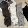 Meias da série cinza cinza femininas meias longas verão finas algodão puro bainha dobrada meias folgadas femininas estilo ballet meias de cano médio femininas