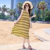 Vestido de Algodão e Seda Feminino Novo Estilo Verão Tamanho Grande Francês de Alta Qualidade Peça Externa para Mãe Saia Colete Sem Mangas