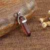 Colgante de Columna Hexagonal de Cristal Rosa Amatista de Piedra Natural de Venta Caliente Transfronteriza, Collar de Bala de Doble Punta al por Mayor