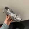Sapatilhas Vento da Noite 2026 Primavera Retrô Francês Elegantes com Tachas Bico Quadrado Boca Rasa Sapatos Mary Jane Baixos