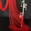 Arco de boda de malla blanca arreglo de propuesta de boda fondo estilo chino techo gasa blanca foto decoración exterior