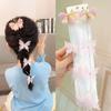 Nueva horquilla trenzada con cadena de perlas de mariposa hecha a mano estilo antiguo para niña, diadema de cuentas con flor para la cabeza de hada princesa
