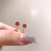 Pendientes de Plata de Ley 925 con Ágata Roja, Retro, Exquisitos, Compactos, Estilo Occidental, Pendientes de Nicho para Piercing, Estilo Fresco de Alta Gama