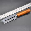 Cuchillo de fruta de acero inoxidable para el hogar con mango de madera, hoz, cimitarra pequeña, cuchillo de pala para piña, cortador multifuncional