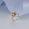 Anillo Giratorio Abierto para Alivio del Estrés con Diamantes, Versátil y de Alta Gama, Anillo Giratorio Color-Conservante Chapado en Cobre, Unisex, Mayoreo