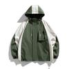 Chaqueta de Herramientas Japonesa Comercio Exterior Transfronterizo Chaqueta de Bloques de Color Deportes al Aire Libre Estilo Rústico Cortavientos Impermeable Chaqueta para Hombre de Moda