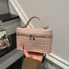 Luxo Leve 2026 Moda Tendência Novo Estilo Texturizada Tecida Verão Estilosa Casual Corrente Ombro Transversal Pequena Quadrada Bolsa