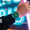 Reloj Sanda Pantalla Dual Juvenil Multifuncional Luminoso Tres Zonas Horarias Pulsera Deportiva Resistente al Agua Cronómetro Segmentado Reloj Electrónico