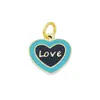Moda Europea y Americana Tendencia Colgante de Corazón DIY Serie Gota de Aceite de Acero Inoxidable Accesorios Horno Vacío Galvanoplastia Color Duradero