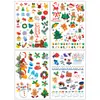 Pegatinas de Tatuaje Navideñas de Dibujos Animados Europeos y Americanos Transfronterizas para Niños, Lindo Papá Noel, Reno, Pegatinas Faciales para Fiesta Festiva