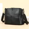 Bolso de Hombro Suave de Cuero de Vaca Retro, Bolso Cubo de Piel de Vaca de Primera Capa, Bolso de Piel Genuina para Mujer, Bolso Cruzado de Hombro Casual