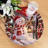 Jogos americanos de Natal transfronteiriços, jogos americanos redondos com padrão de bambu, tapetes festivos resistentes ao calor para festas, impressos digitalmente, antiderrapantes e decorativos para mesas de jantar