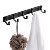 Gancho para puerta sin perforaciones, gancho para ropa, gancho de aluminio negro Rai, gancho para puerta de baño, gancho trasero, sin clavos