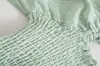 Vestido de Primavera Feminino Novo Estilo Europeu e Americano Xadrez Elástico Saia Longa 9400