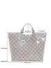 Bolsa Tote Transparente para Cartas Transfronteiriças 2026 Novo Modelo Simples de Grande Capacidade Bolsa de Mão Retro Xadrez Bolsa Feminina