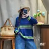 Suéter Jacquard para Mujer 2026 Otoño Nuevo Estilo Coreano Holgado Casual Moda Cuello Redondo Estilo Perezoso Suéter Pulóver MHT