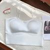 Nuevo para Primavera y Verano Celebridad de Internet Explosivo Seda de Hielo Tirantes Acolchado Tubo para el Pecho Ropa Interior Adelgazante Color Básico Cinturón Almohadilla en el Pecho Espalda Hermosa Camiseta sin Mangas