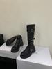 2025 Botas Nuevas de Otoño Estilo Británico Botas de Mujer Botas Largas de Suela Gruesa Pequeña No Más Altas que la Rodilla Botas de Jinete