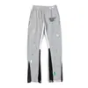 Pantalones Largos Casuales Unisex con Estampado de Letras Logo y Cordón Estilo Básico Tinta Salpicada Ropa de Pareja