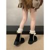Botas de Nieve Gruesas Versátiles Estilo Reina Negro Retro para Mujer 2025 Nuevos Zapatos de Algodón Cálidos de Invierno Forrados de Felpa