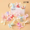 Decoração de bolo de aniversário estilo Ins chapéu mini pompom ornamento fofo desenho animado laço pequeno topo de bolo