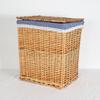 Cesto de roupa suja trançado cesto de roupa suja com tampa grande de rattan cesto de armazenamento de vime para roupa suja loja de panela quente balde de roupa suja atacado