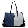 Grande Capacidade Denim Bag Feminino 2024 Nova moda Contraste de Cor Ombro Crossbody Bolsa Feminina Commuter Leisure Tote Bag