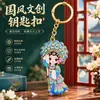 Chaveiro com Personagens da Ópera, Produtos Culturais de Maquiagem Facial da Ópera de Pequim, Lembranças de Metal, Mu Guiying, Xi Shi, Yang Guifei Chaveiro