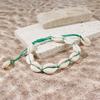 Pulsera Transfronteriza Europea y Americana Estilo Natural de Estrella de Mar y Concha con Caracola y Cuentas de Arroz, Cordón Fresco y Elegante de Cinco Colores