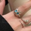 Anillo de serpiente gato femenino 2023 nueva moda personalidad viento frío anillo de dedo índice temperamento celebridad de Internet anillo de novias