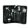 Bolsa com Zíper Verde do Fabricante em Estoque, Conjunto de 22 Peças para Manicure e Pedicure, Incluindo Alicate de Cutícula, Removedor de Cutícula e Tesoura de Sobrancelha