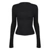 Nueva ropa de yoga de otoño e invierno para mujer, cuello semi-alto, manga larga, ligera, top de fitness elástico, muy elástico y transpirable