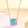 2024 nueva joyería cruda base de cobre chapado en oro taladro de alto carbono corte de flor de hielo cuadrado princesa incrustación de cobre traje de temperamento piedra principal 8*8