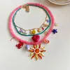 Conjunto de colar com concha, búzio, estrela-do-mar e pérola, estilo resort praiano, corrente para clavícula, colar joker da moda, atacado