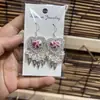 Pendientes de Pieza Bordada Vintage Bordados a Mano de Estilo Étnico de Moda, Colgantes de Oreja Pequeños Cortos con Borlas, Joyería de Plata Miao de Yunnan para Mujeres