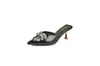 Zapatos de Tacón Alto Stiletto de Punta Fina Estilo Francés Nuevos 2025 para Mujer, Mocasines Cerrados de Pedrería, Cómodos para Uso en Exteriores, Sandalias Que No Cansan Tus Pies