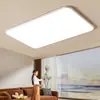 Luminária de teto LED retangular, tamanho grande, ultrafina, de embutir para salas de estar e salas de jantar, com recursos de cuidado com os olhos e iluminação de espectro total; 6 novas opções padrão