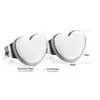 Aretes de Acero Inoxidable en Forma de Corazón para Mujer, Dulces y Versátiles, Exquisitos y Compactos, Aretes en Forma de Corazón con Diamantes, Joyería de Exportación al por Mayor