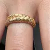 Anillo de Paz de Espiga de Trigo Tejida de Plata de Ley S925 de la Edad Media Anillo de Diseño de Nicho de Lujo Ligero Italiano cepillado