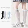 Fábrica de Calcetines Laibo Xy137 Nuevo Estilo de Verano Calcetines para Niños Calcetines de Malla Larga con Lazo de Seda de Morera Calcetines de Princesa