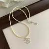 Colar de Flor Colorida com Contas de Verão Coreano Empilhável Novo Design de Nicho Ins Corrente para Clavícula para Mulheres Estilo Fresco