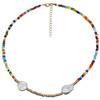 Gargantilla de cadena estilo étnico bohemio de moda europea y americana, hecha a mano, con múltiples capas y cuentas de arroz de colores del tesoro para mujer.