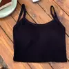 Camisola corta con espalda descubierta para mujer, con almohadillas integradas en el pecho, corte ajustado, interior sexy, sin espalda, parte inferior, tubo superior