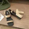Suela Súper Suave Que No Cansará Tus Pies, Adecuado para Usar en Verano, Pantuflas de Punta Cuadrada para Mujer, Sandalias de Cuña Abiertas, Sandalias de Una Correa