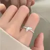 Anillo Nuevo de Plata 925 de Moda para Mujer, Simple y Versátil, Apilable, Anillo Abierto Ajustable, Anillo para Dedo Índice Estilo Ins de Celebridad de Internet