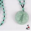 Corrente de Suéter Hanyuyuan Calcedônia Imitação Jade Malaia Jade Verde Colar Pingente da Paz Acessórios de Joalheria Atacado